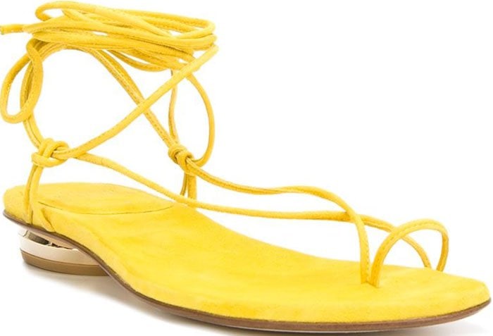 Stuart Weitzman Nieta Yellow Flat Sandal