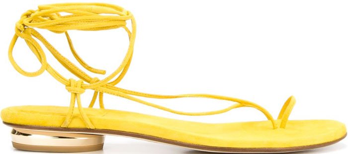 Stuart Weitzman Nieta Yellow Flat Sandal