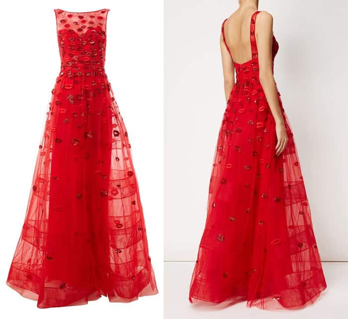 Zuhair Murad Embellished Lip Gown