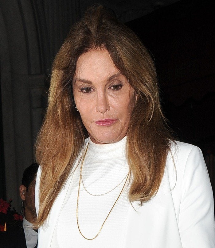 Caitlyn Jenner wears a touch of pink lipstick for a date in London