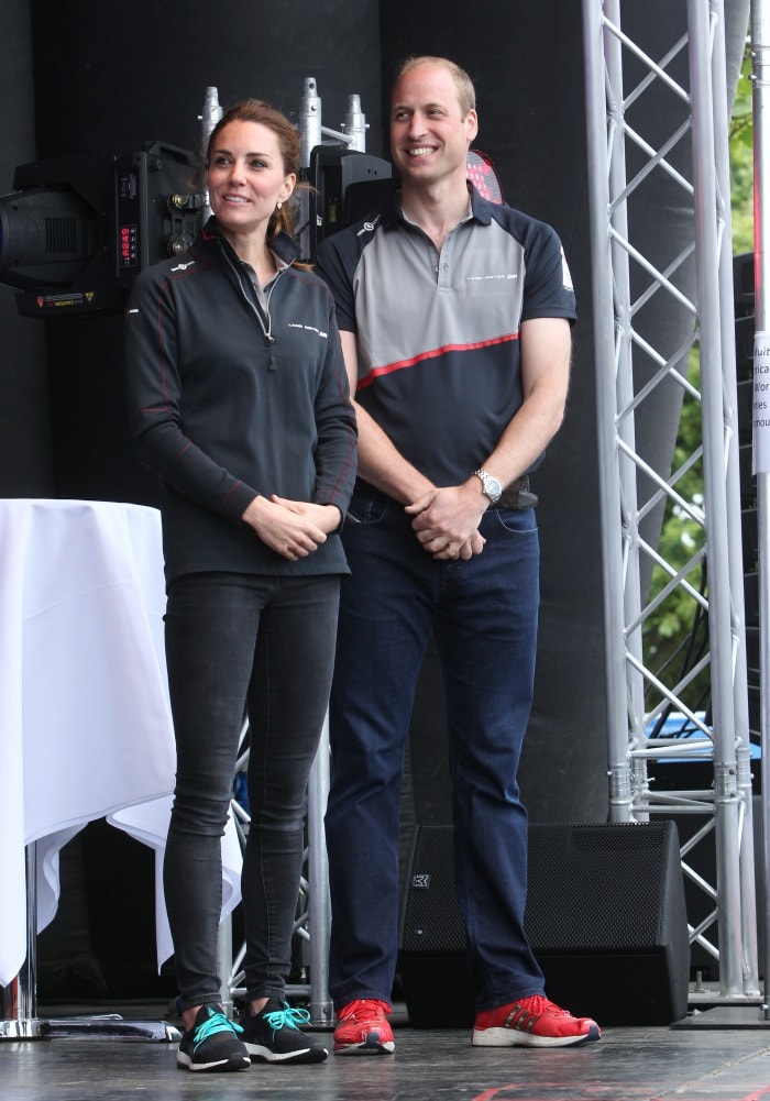 Kate Middleton and Prince William showed their support for the home team during the America's Cup World Series sailing regatta in Portsmouth, England