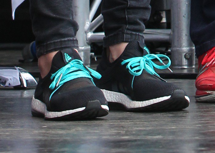 Kate Middleton wears black-and-teal Adidas sneakers