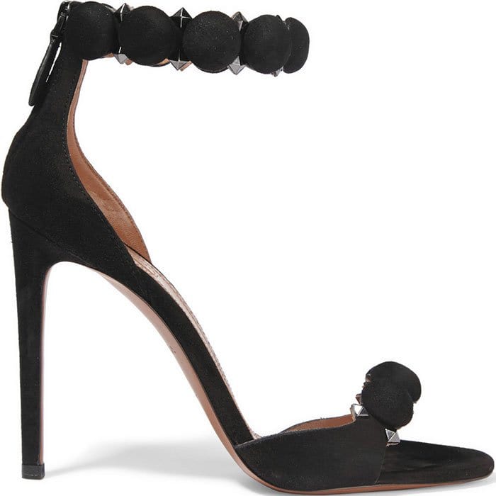 Black Alaia Studded Suede Sandals