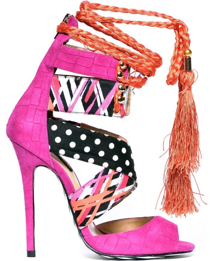 Alejandra G Santiago Mix Print Stiletto Sandals