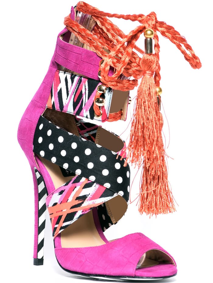 Alejandra G Santiago Mix Print Stiletto Sandals