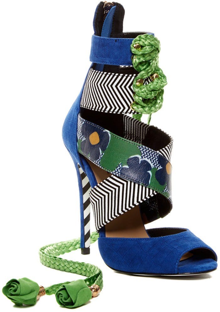 Alejandra G Santiago Mix Print Stiletto Heels Blue