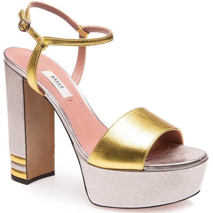 Bally Clarine Platform Sandal in Natural Silver