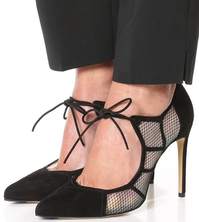 Bionda Castana "Angelique" Fishnet Lace Pumps