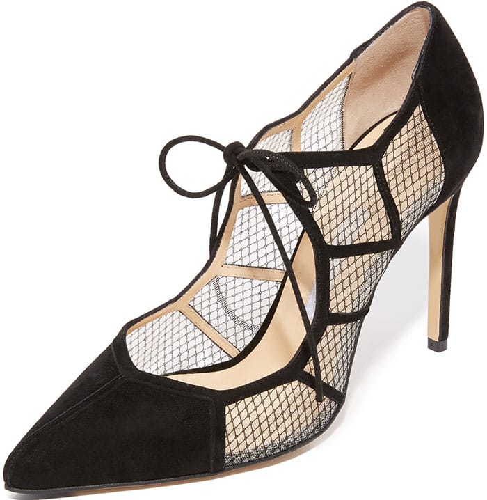 Bionda Castana "Angelique" Fishnet Lace Pumps