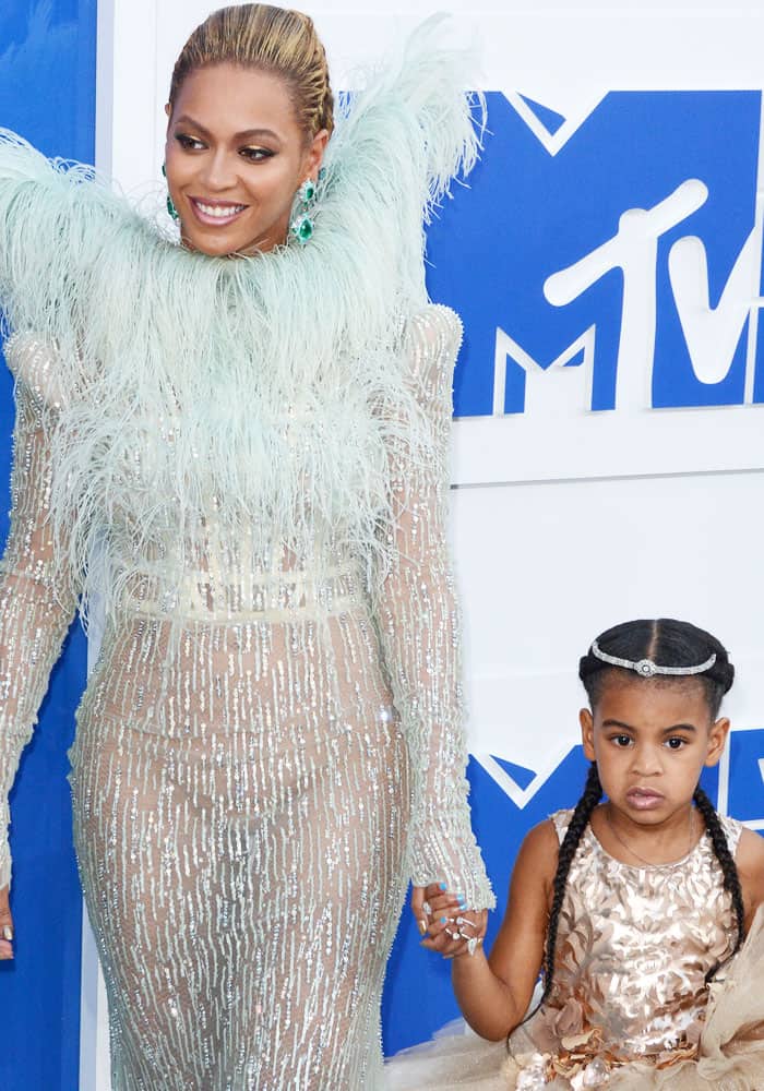 Blue Ivy stylishly coordinated outfits with mom Beyoncé at the 2016 MTV Video Music Awards in New York