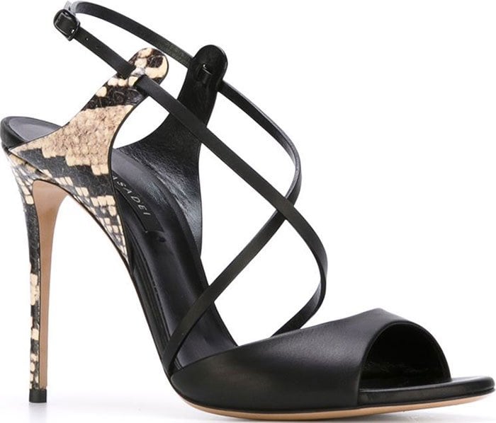 Casadei Snake-Embossed Sandals