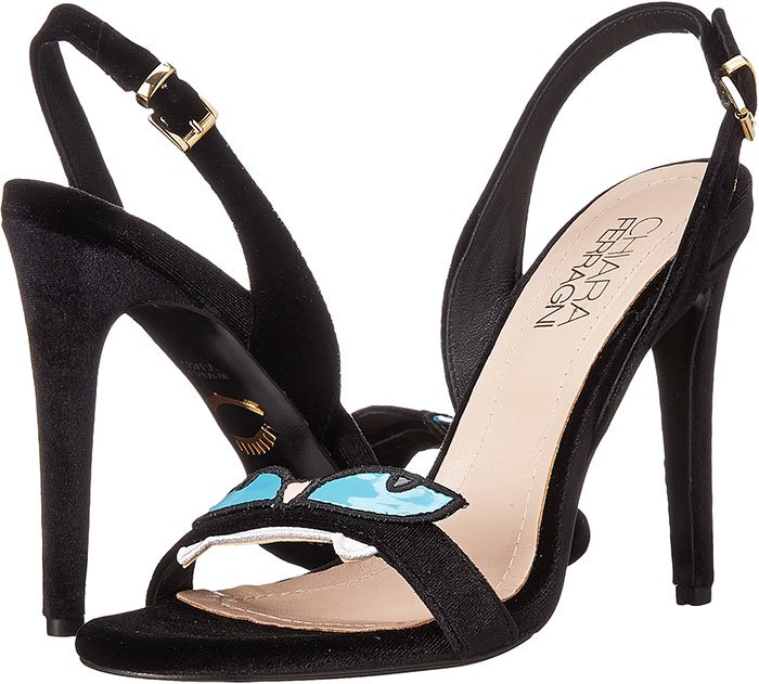 Chiara Ferragni "Amelia" Velvet Monster Eyes Heels