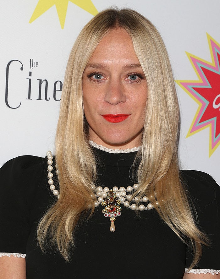 Chloe Sevigny wears her blonde hair down at the premiere of "Antibirth"