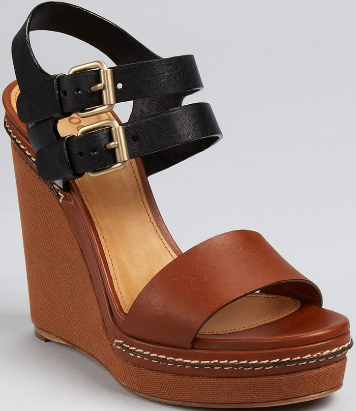 Chloé Two Tone Platform Sandals