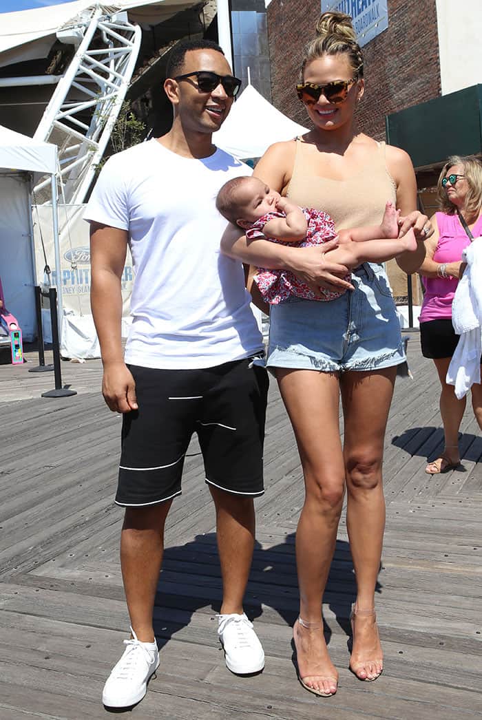 Chrissy Teigen turned the Sports Illustrated Summer of Swim Fan Festival into a family affair