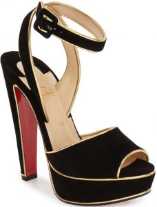 Louloudance Sandals With Gold Lamé Piping by Christian Louboutin