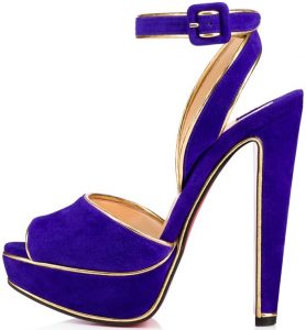 Louloudance Sandals With Gold Lamé Piping by Christian Louboutin