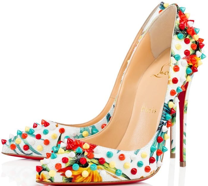 Christian Louboutin "Follies Spiked" Red Sole Pump Printed