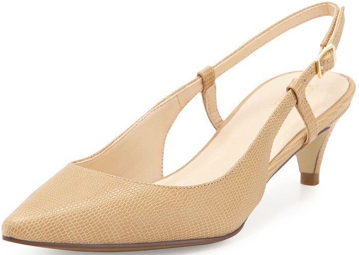 Cole Haan "Juliana" Kitten Heel Slingback Pump in Sandstone