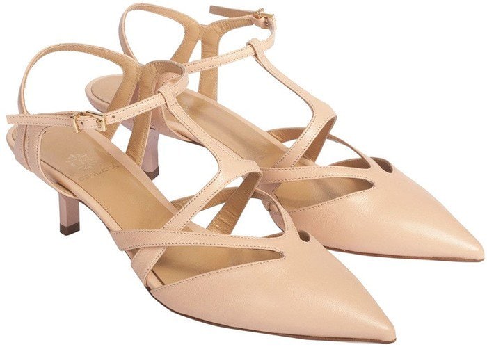 De Siena "Regina" Nude Kitten Heel Pumps