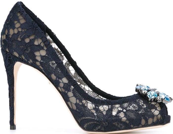 Black Dolce & Gabbana Embellished Lace Pumps