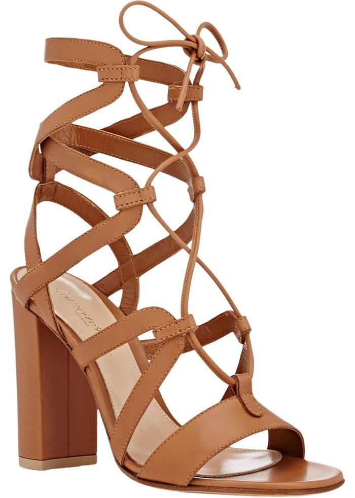 Gianvito Rossi Suede Lace Up Gladiator
