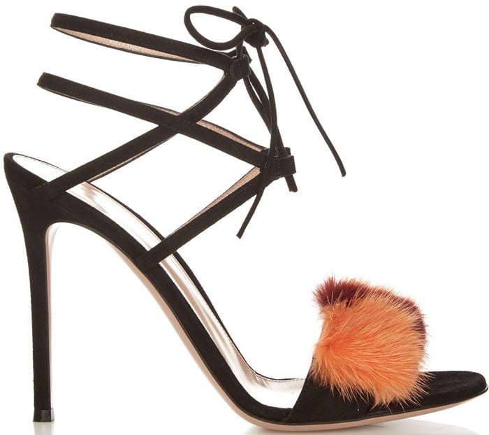 Gianvito Rossi Zelda Fur-Trimmed Sandals