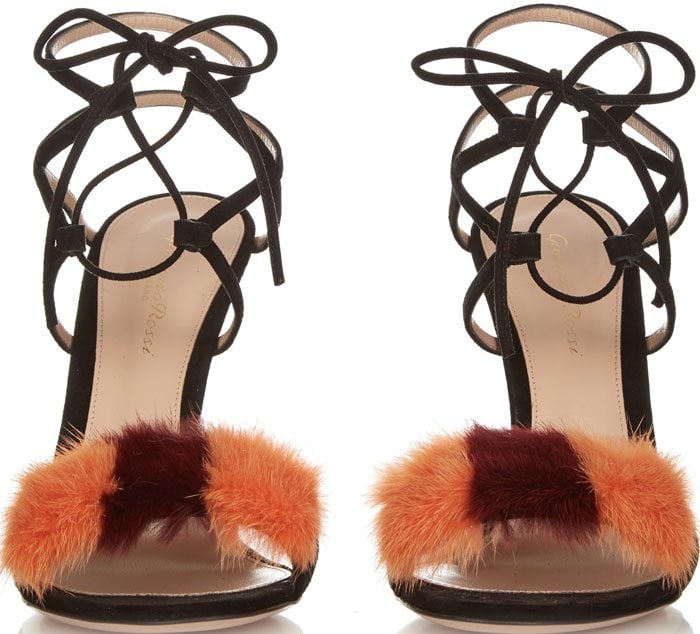 Gianvito Rossi Zelda Fur-Trimmed Sandals