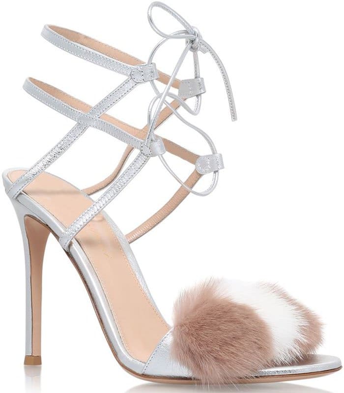 Gianvito Rossi Zelda Fur-Trimmed Sandals