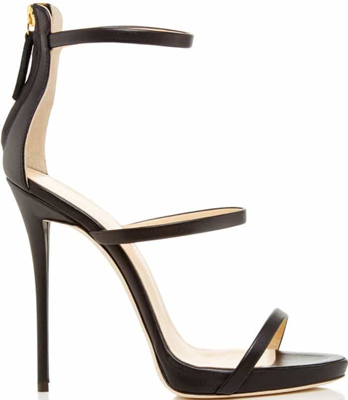 Giuseppe Zanotti Coline Black Three-Strap Sandals