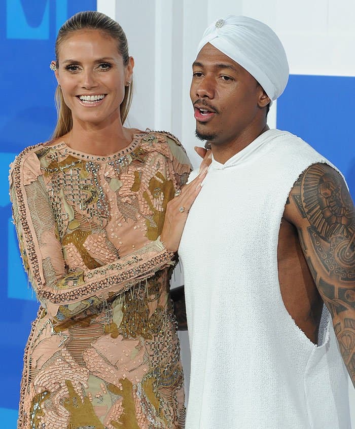 Heidi Klum with Nick Cannon at the 2016 MTV Video Music Awards at Madison Square Garden in New York City on August 28, 2016