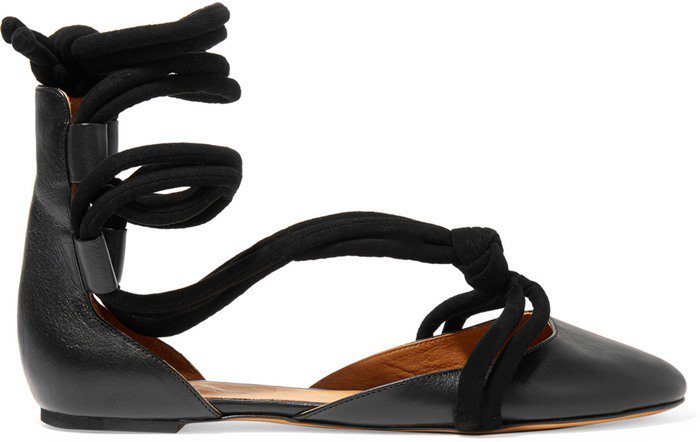 Isabel Marant Lois lace-up leather ballet flats