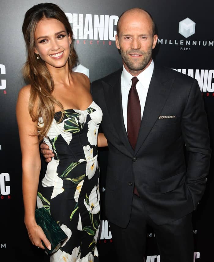 Jessica Alba expressed her admiration for Jason Statham, noting his impressive versatility and incomparable achievements