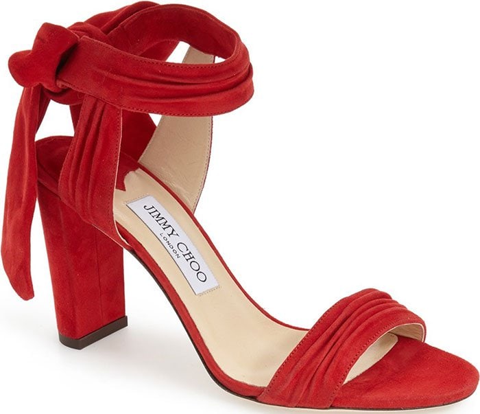 Jimmy Choo "Kora" Sandals Red Suede