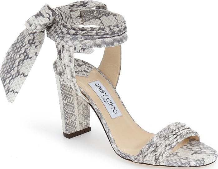 Jimmy Choo "Kora" Sandals Snakeskin