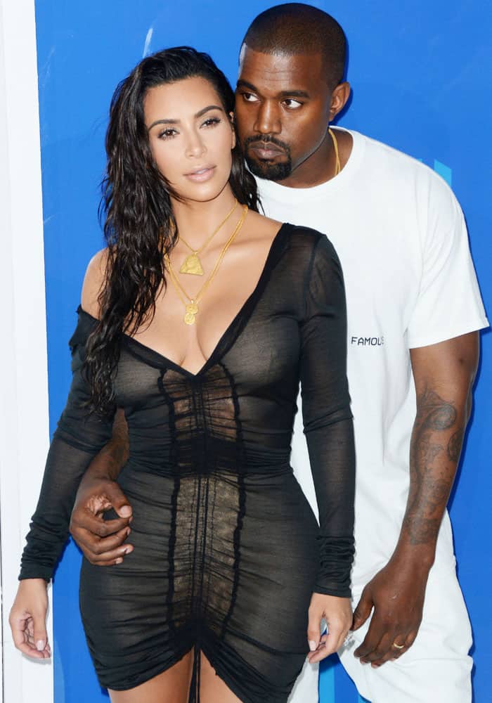 Kim supports husband Kanye as he drops his new video at the 2016 MTV Video Music Awards