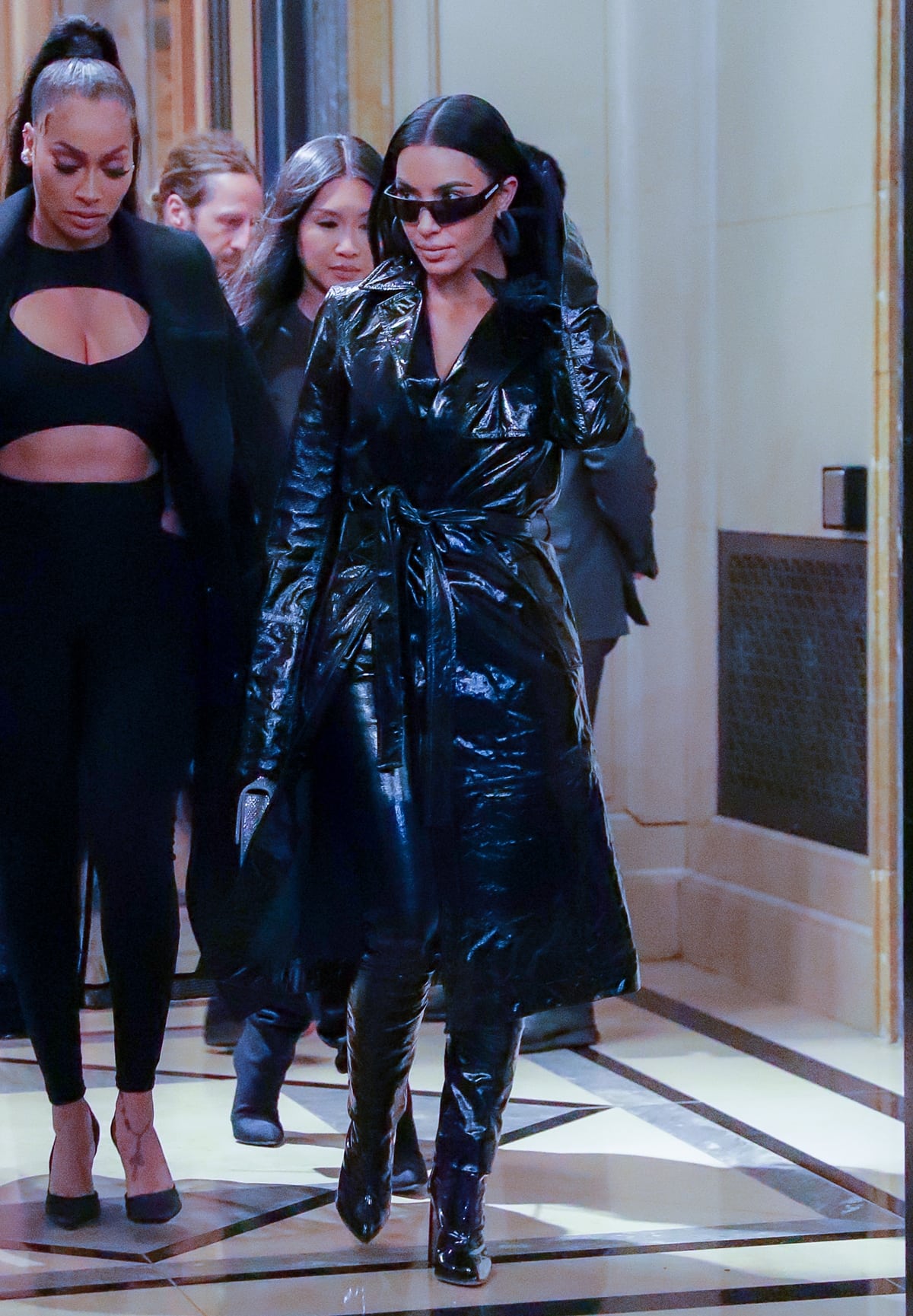 Kim Kardashian leaves her hotel in NYC with her good friend Lala Anthony