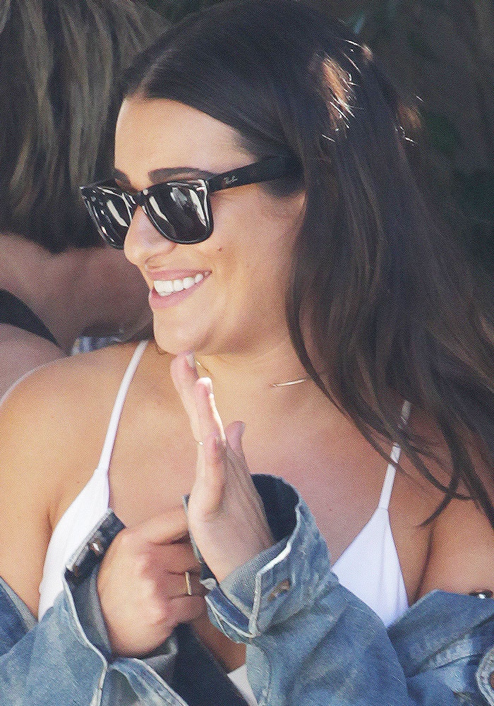 Lea Michele wears her hair down at Jennifer Klein's annual "Day of Indulgence" party