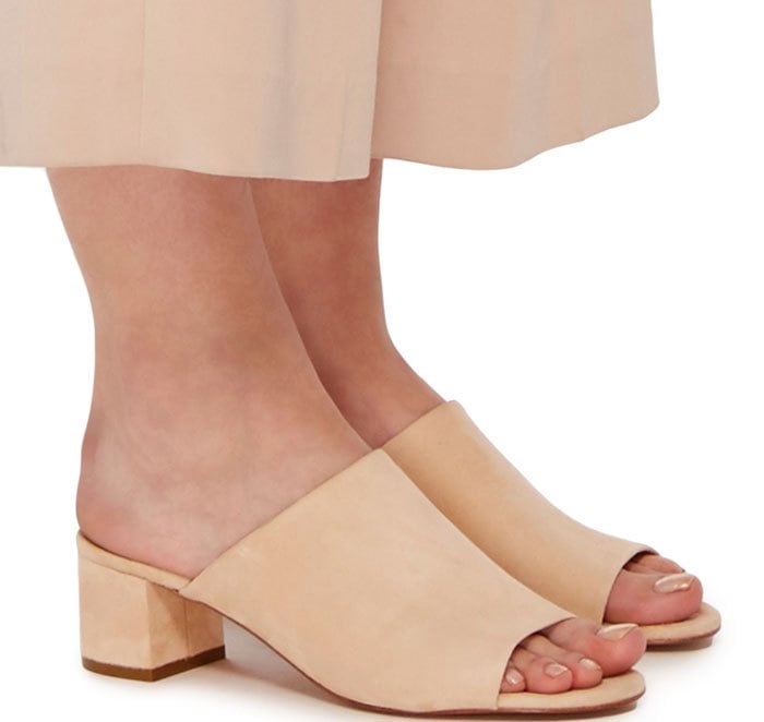 Mansur Gavriel Suede Mule Sandals Nude