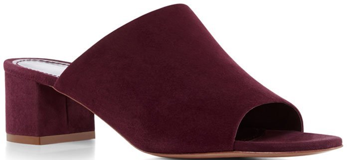 Mansur Gavriel Suede Mule Sandals Wine