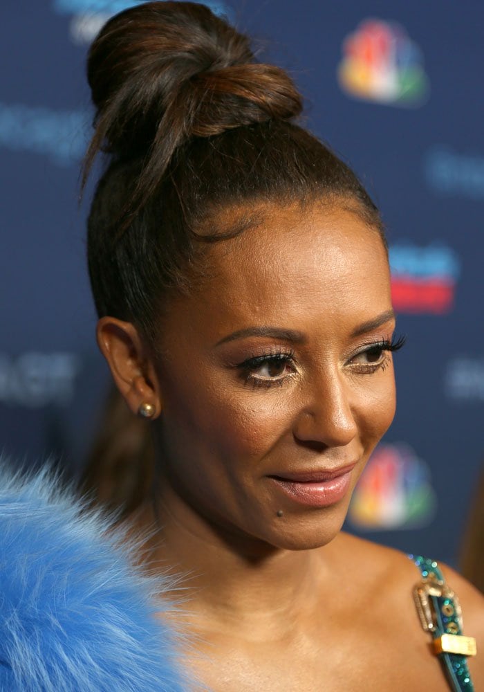 Mel B wears her hair up on the red carpet of the "America’s Got Talent” season 11 live show
