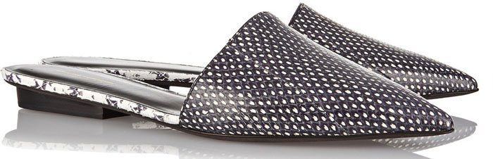 Narciso Rodriguez "Athena" Watersnake Point-Toe Flats