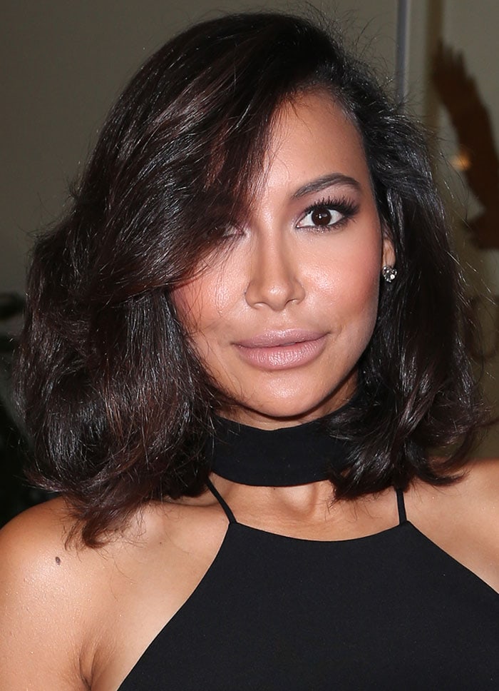 Naya Rivera hides behind her hair at the Raising the Bar to End Parkinson's event