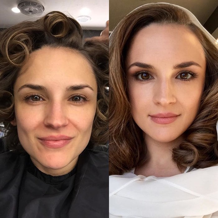 Rachael Leigh shares a before-and-after makeup face picture