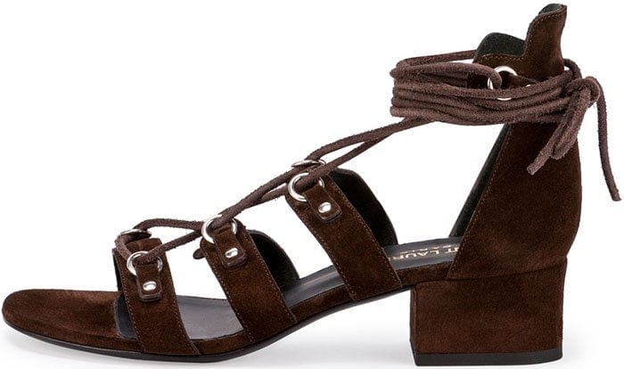 Saint Laurent Babies Brown Gladiator Sandals