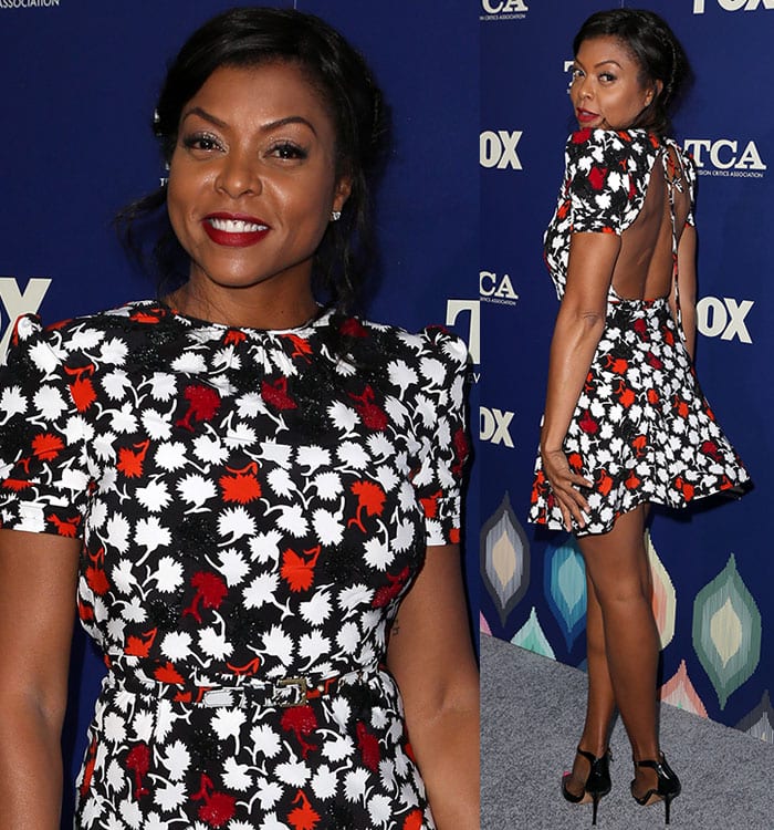 Taraji-P.-Henson-Emanuel-Ungaro-Floral-Belted-Mini-Dress