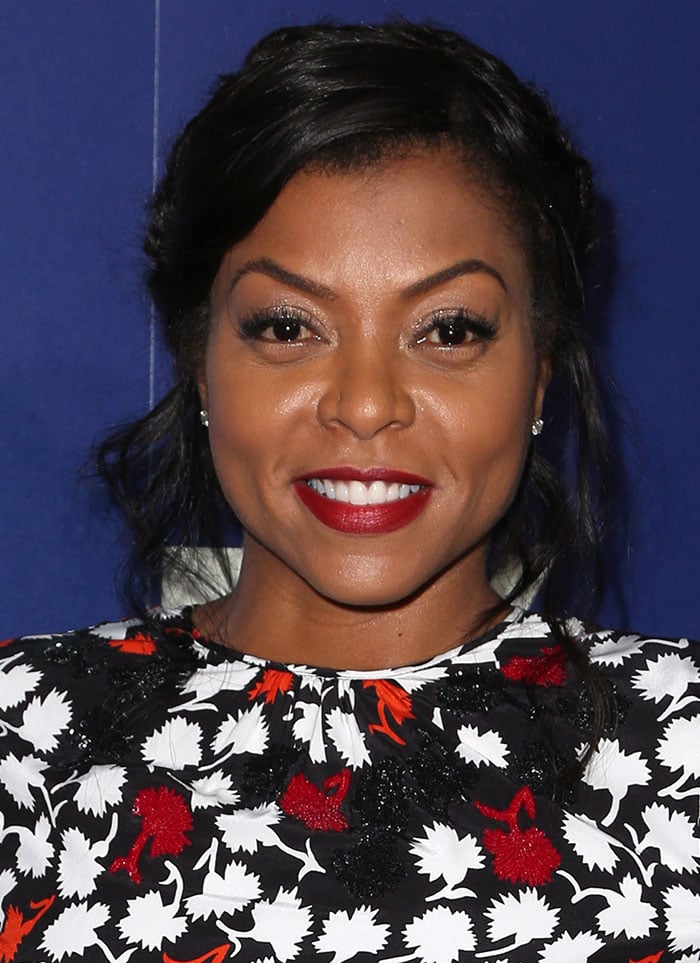 Taraji-P.-Henson-red-lipstick-glittery-eye-makeup