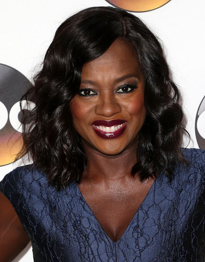 Viola Davis wears her dark hair in curls at the ABC TCA Summer Press Tour