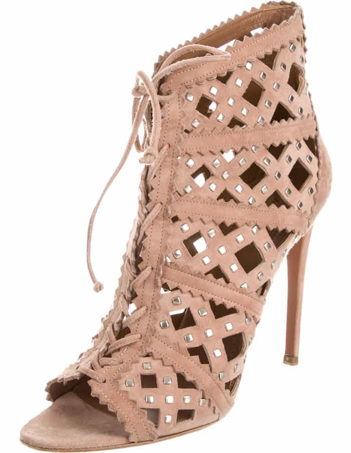 Alaïa Studded Cutout Zig Zag Bootie