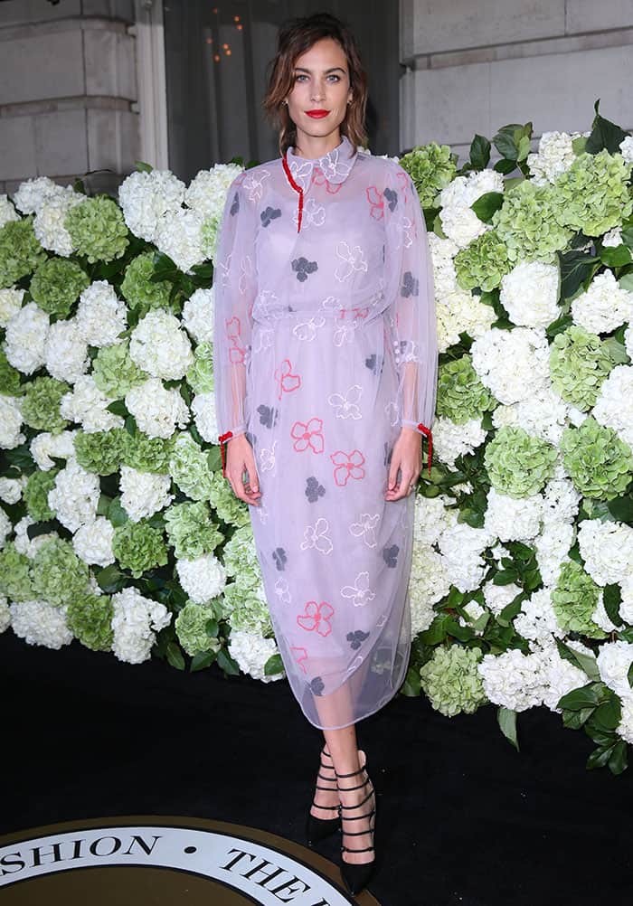 Attending the Business of Fashion #BoF500 Gala at the London Edition Hotel, Alexa exuded grace in a captivating lilac dress by Simone Rocha